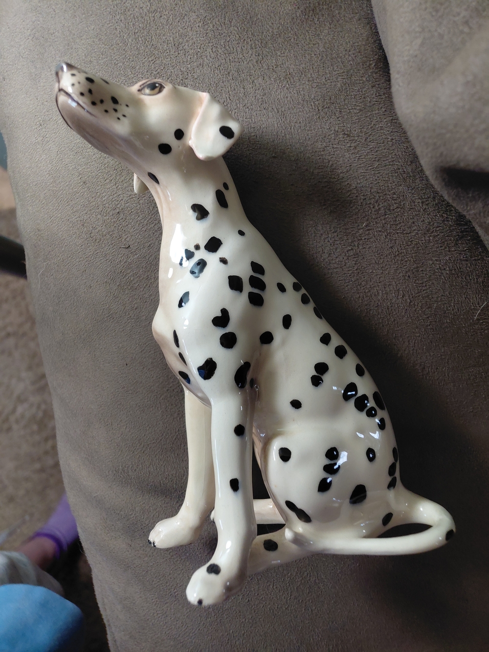 Dalmatian 6" Ceramic Dog Figurine - White with Black Spots